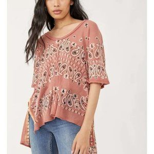 Free People No Matter What top, Moody Combo (dusty pink) size M